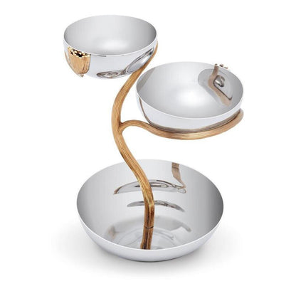 Deco Leaves 3-Tier Server by L'Objet Additional Image - 2