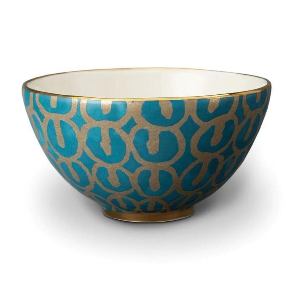 Fortuny Ashanti Teal Cereal Bowls - Set of 4 by L'Objet