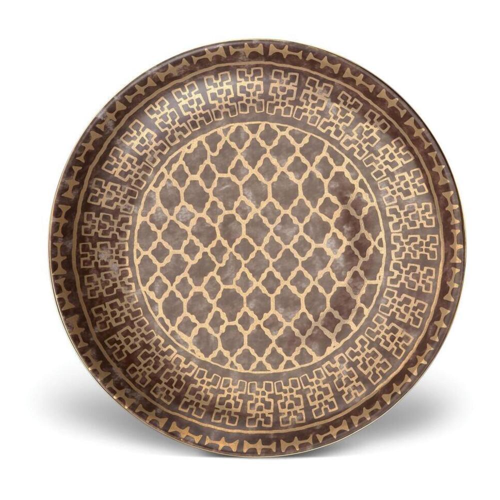 Fortuny Ashanti Grey Round Platter - Large by L'Objet