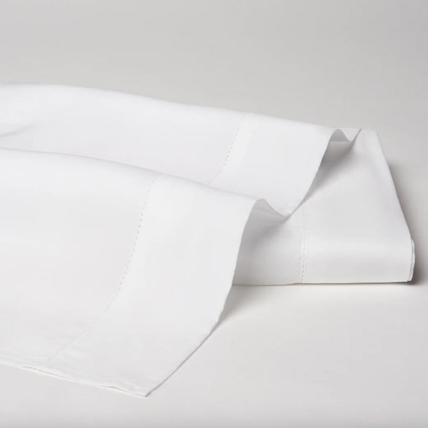 Classic Natural Percale King Flat Sheet White by Scandia Home