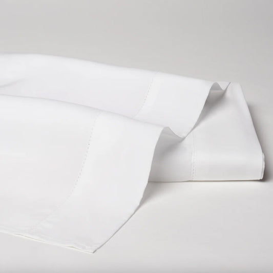 Classic Natural Percale King Fitted Sheet White by Scandia Home