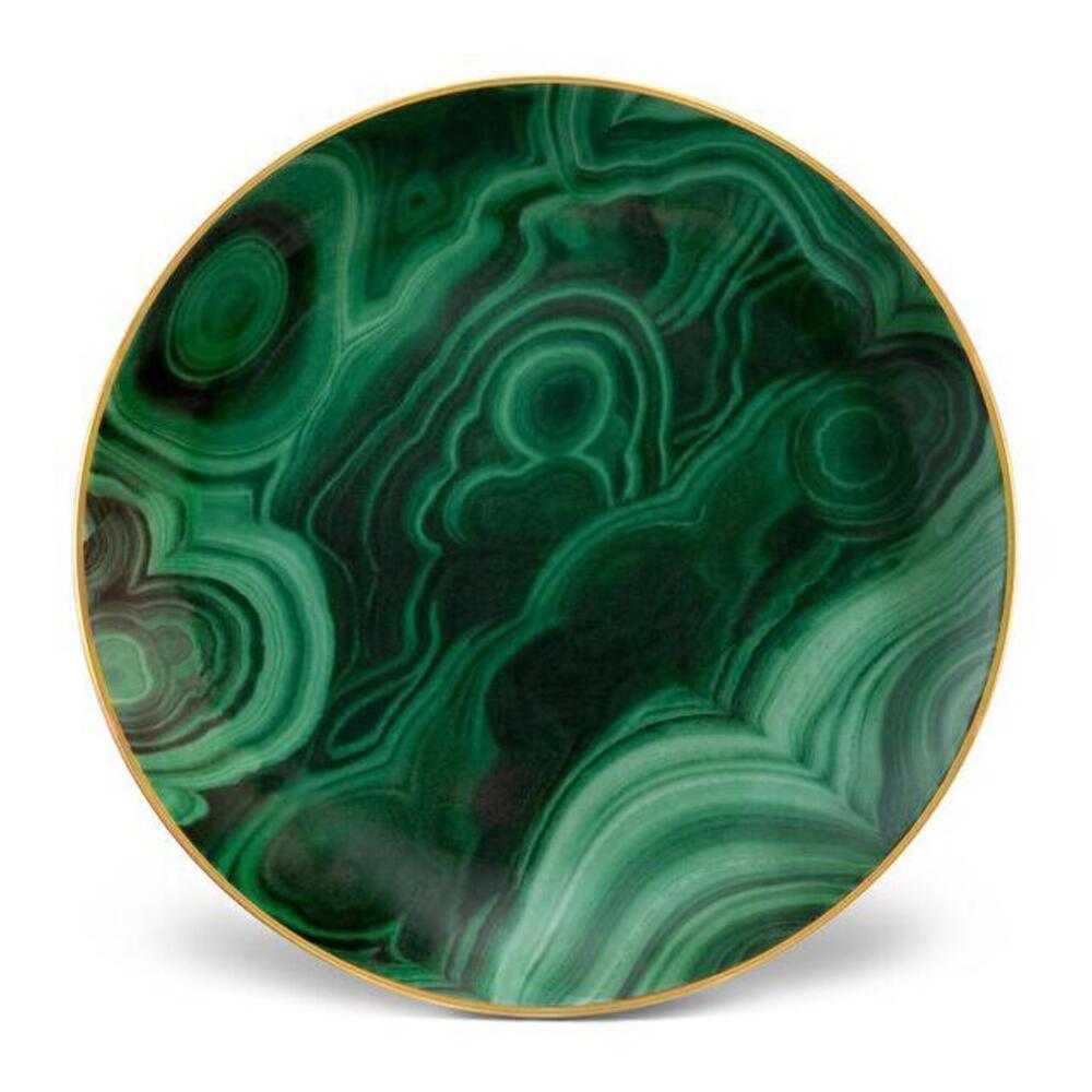 Malachite Canape Plates - Set of 4 by L'Objet