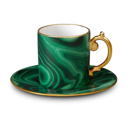 Malachite Espresso Cup & Saucer by L'Objet