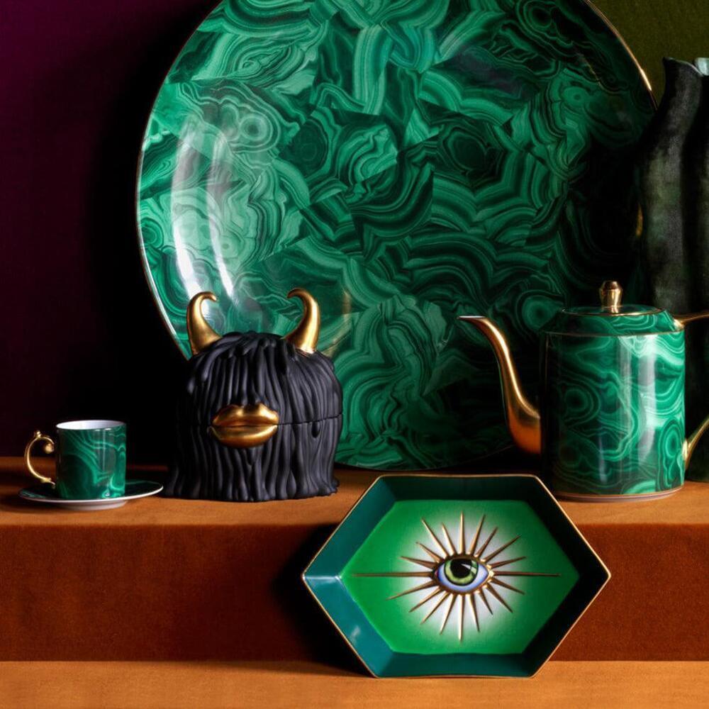 Malachite Espresso Cup & Saucer by L'Objet Additional Image - 1