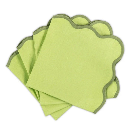 Scallop Edge Peridot/Grass 22 x 22 Napkins (set of 4) by Matouk
