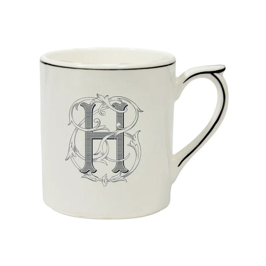 Filet Midnight Mug Monogram "H" by Gien France