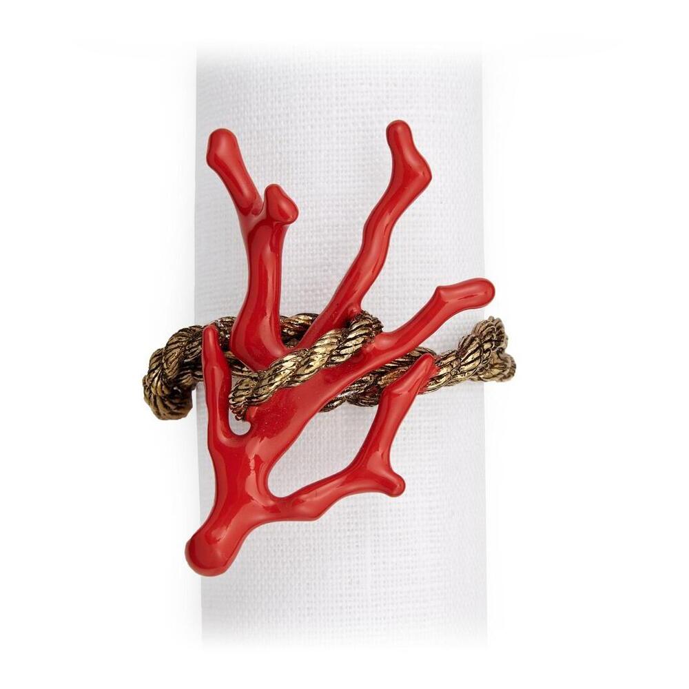 Coral Napkin Jewels - Set of 4 by L'Objet