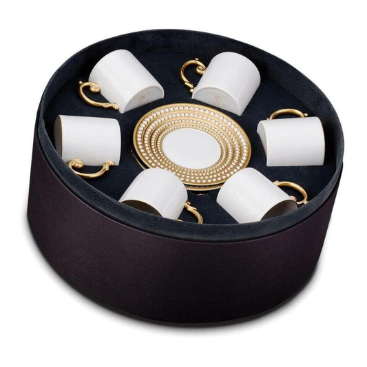Perlee Espresso Cup & Saucer - Set of 6 by L'Objet