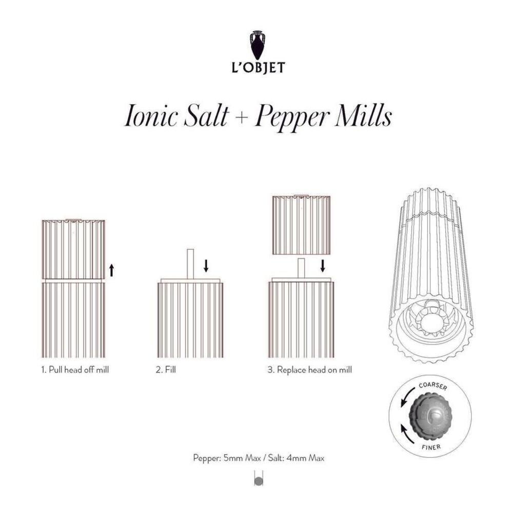 Ionic Salt & Pepper Mills - Set of 2 by L'Objet Additional Image - 8