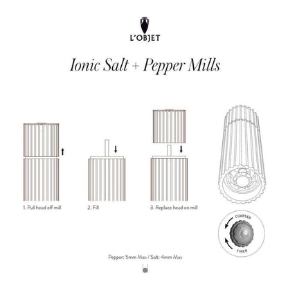 Ionic Salt & Pepper Mills - Set of 2 by L'Objet Additional Image - 8