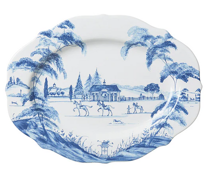 Country Estate 15" Platter - Delft Blue