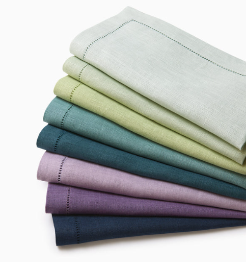 Festival Dinner Napkin in Sky Color with Monogram by Sferra