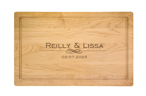 24" Personalized Rectangle Wood Cutting Board by Maple Leaf at Home (no handles)