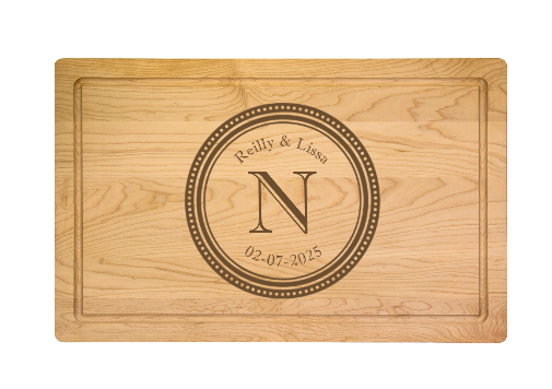 24" Personalized Rectangle Wood Cutting Board by Maple Leaf at Home (no handles)