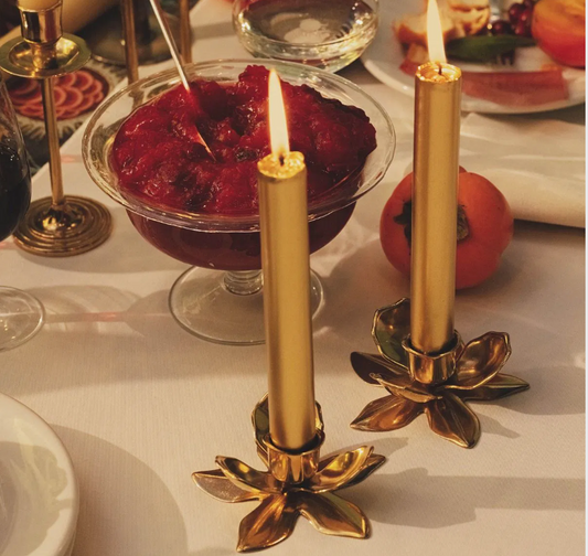 Flower Candlestick Brass by Trudon