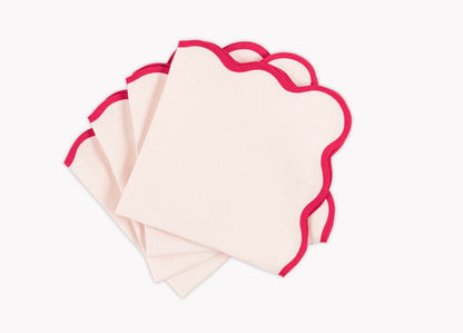 Set of Four Scallop Edge Napkin  - Pink & Azalea by Matouk