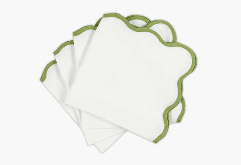 Set of Four Scallop Edge Napkin  - Grass Green by Matouk