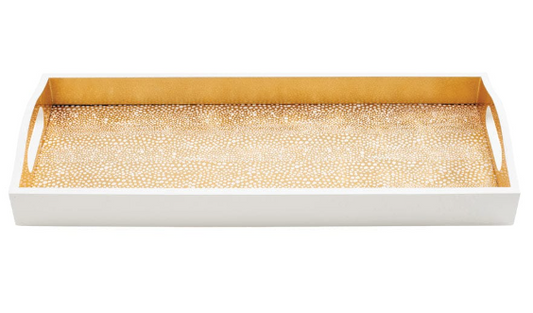 Pebble Gold Lacquer 20x8 Tray by Caspari