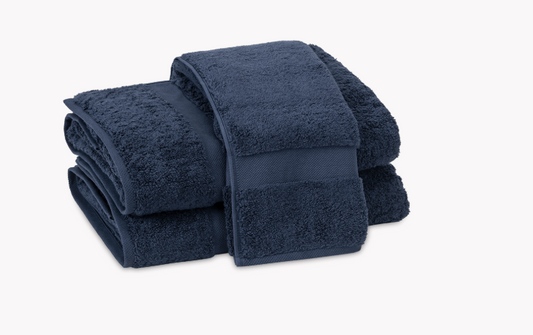 Lotus Inidgo Bath Towel  with Custom Monogram by Matouk