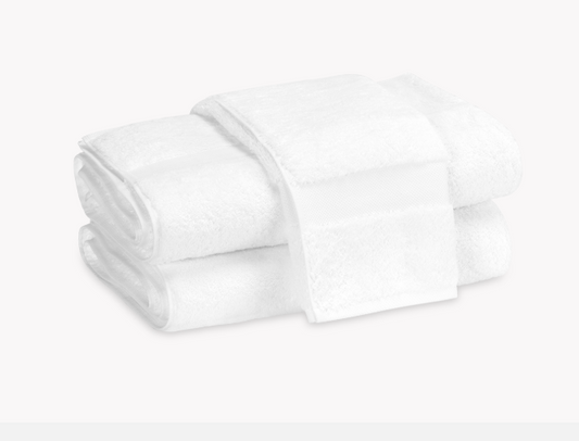 Lotus White Wash Cloth with Custom Monogram by Matouk