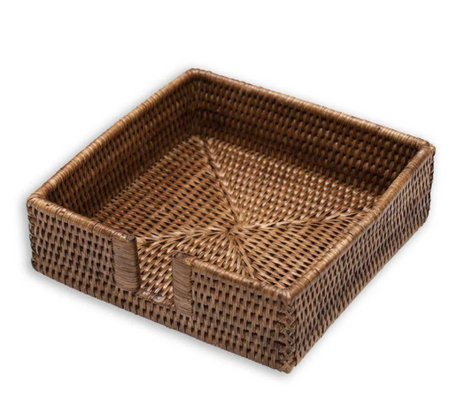 Rattan Luncheon Napkin Holder Dark Natural