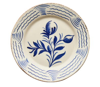 Casa Nuno Blue Flwr/Wave Dinner Plate by Abigails