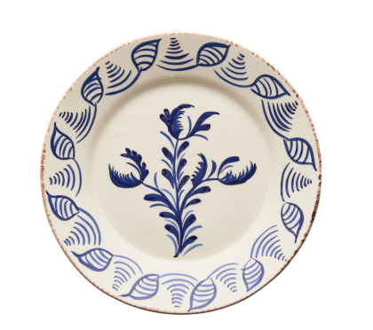 Casa Nuno Blue Flwr/Shell Dinner Plater by Abigails