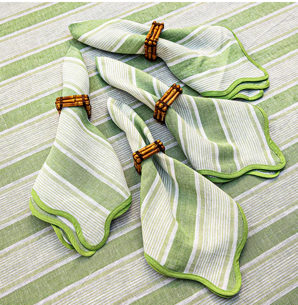 Cabana Stripe Napkin Set/4 - Seagrass
