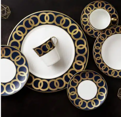 Riviera Dream Navy Dinner Plate