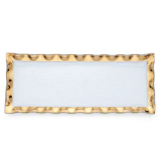 Ruffle Rectangle Tray Gold