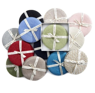 Coasters Brown/Gold s/4 by Deborah Rhodes