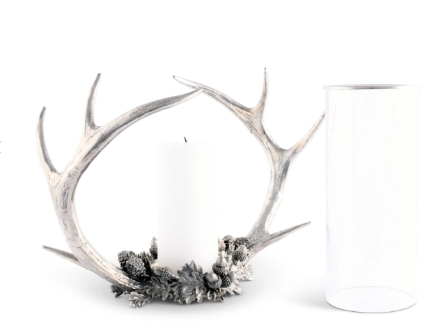 Pewter Horn Rack Acorn Pillar