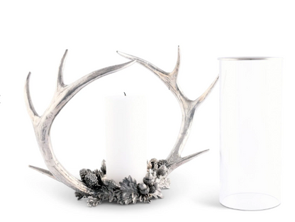 Pewter Horn Rack Acorn Pillar