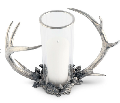 Pewter Horn Rack Acorn Pillar