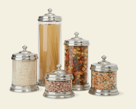 Glass Cannister with Pewter Lid, Small
