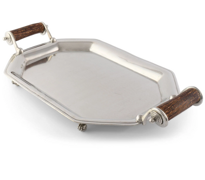 Parlor Serving Tray with Antler Handles