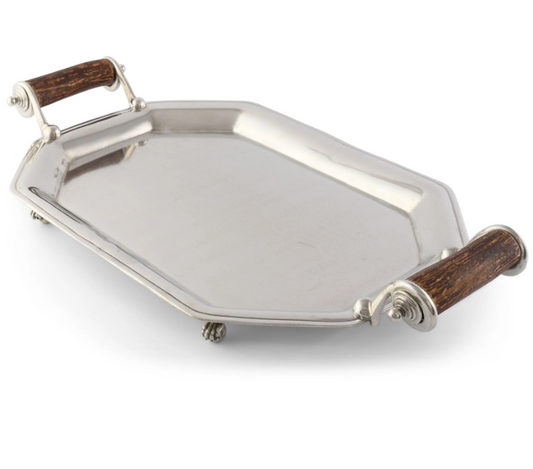 Parlor Serving Tray with Antler Handles