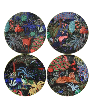 Le Jardin Assorted Dessert Plates (s/4)