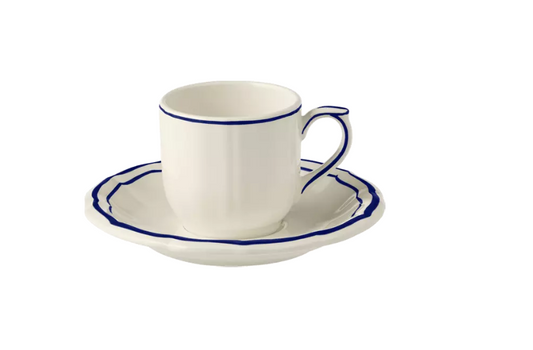 Filet Cobalt Espresso Cup and Saucer (s/2)