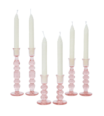 Provence 7" Candlestick Set/2 - Blush
