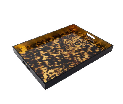 Tortoiseshell Lacquer Oversize Rect Tray-30X22