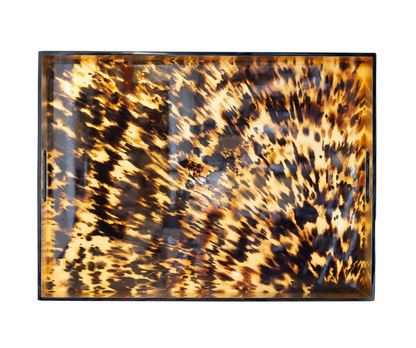 Tortoiseshell Lacquer Oversize Rect Tray-30X22