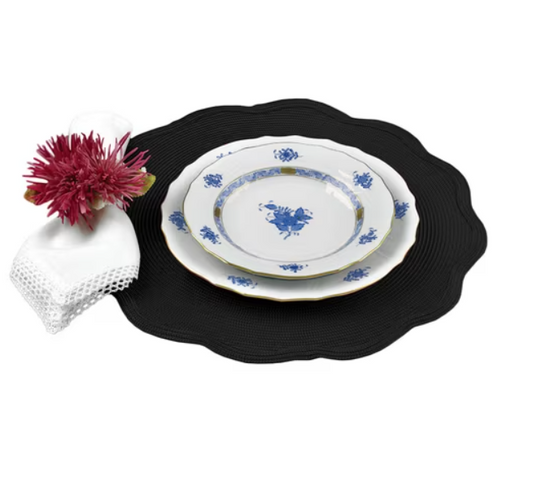 Scallop Placemats Round - Black