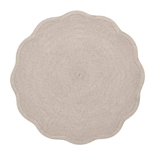 Scallop 16" Round Placemat Ivory/Dust by Deborah Rhodes