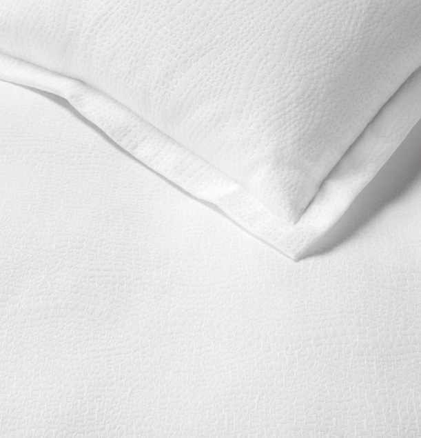 Cobblestones King Coverlet in White by Sferra