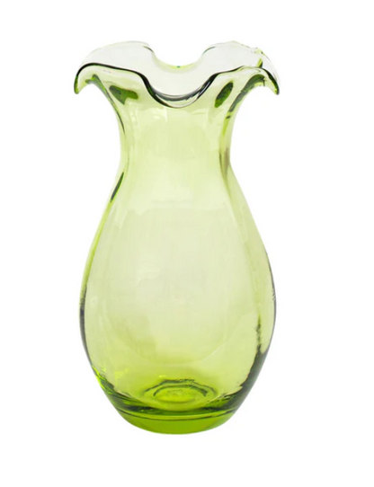 Hibiscus Glass Vertical Fluted Green by Vietri