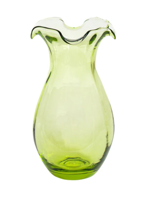 Hibiscus Glass Vertical Fluted Green by Vietri