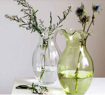 Hibiscus Glass Vertical Fluted Green by Vietri