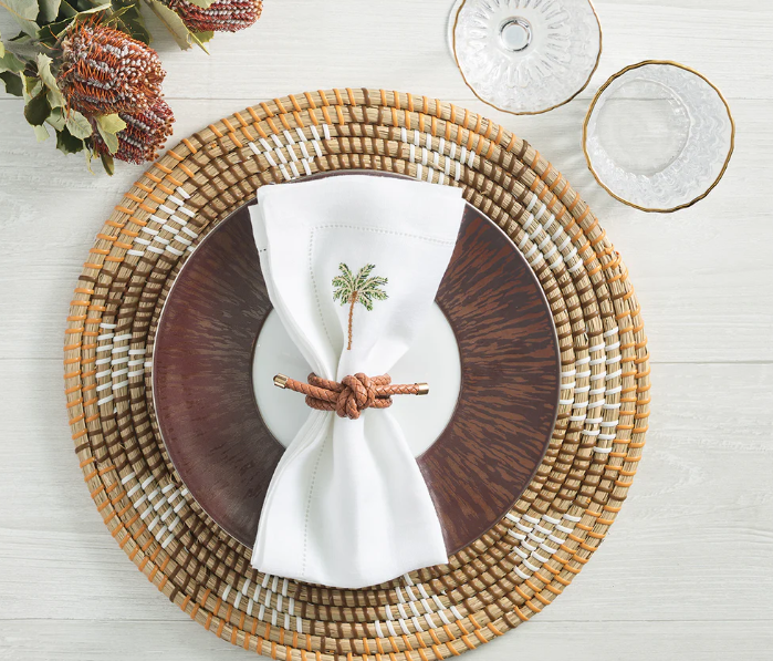 Rope Knot Napkin Ring Brown by Kim Seybert