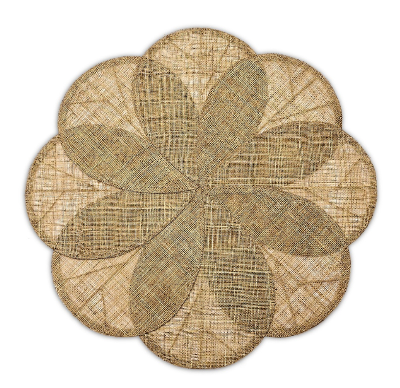 Sinamay Flower Placemat  Chestnut by Deborah Rhodes